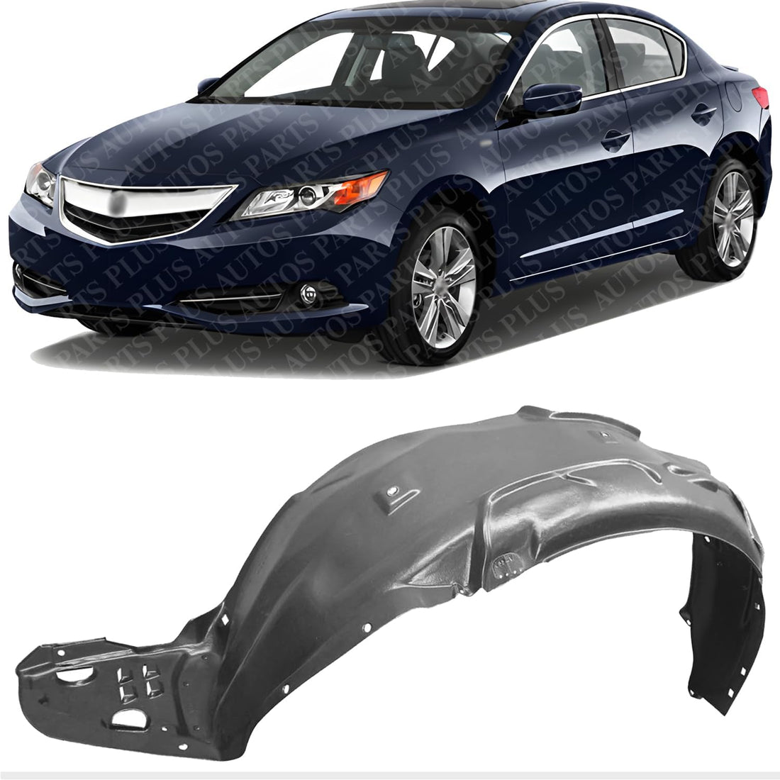 Front Fender Liner Left Driver Side Direct Replacement Compatible With 2013-2015 Acura ILX AC1248135 74151TX6A01-PFM
