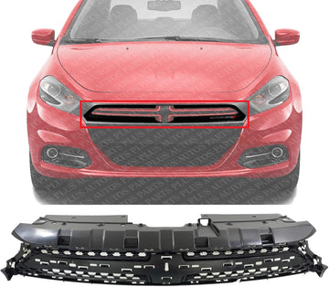 Front Grille Textured Shell And Insert Direct Replacement Compatible With 2013-2016 Dodge Dart CH1200378 68081408AE