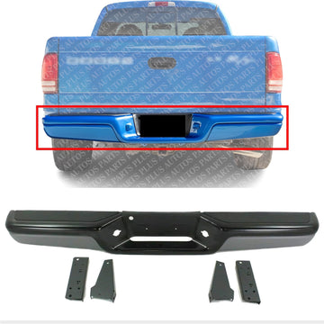 Step Bumper Face Bar With Pad & Mounting Bracket Direct Replacement Compatible With 1997-2004 Dodge Dakota CH1103104