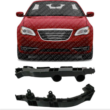 Set Of 2 Front Bumper Bracket Left Driver & Right Passenger Side Direct Replacement Compatible With 2011-2014 Chrysler 200 CH1043101 CH1042101 68081882AD 68081883AD