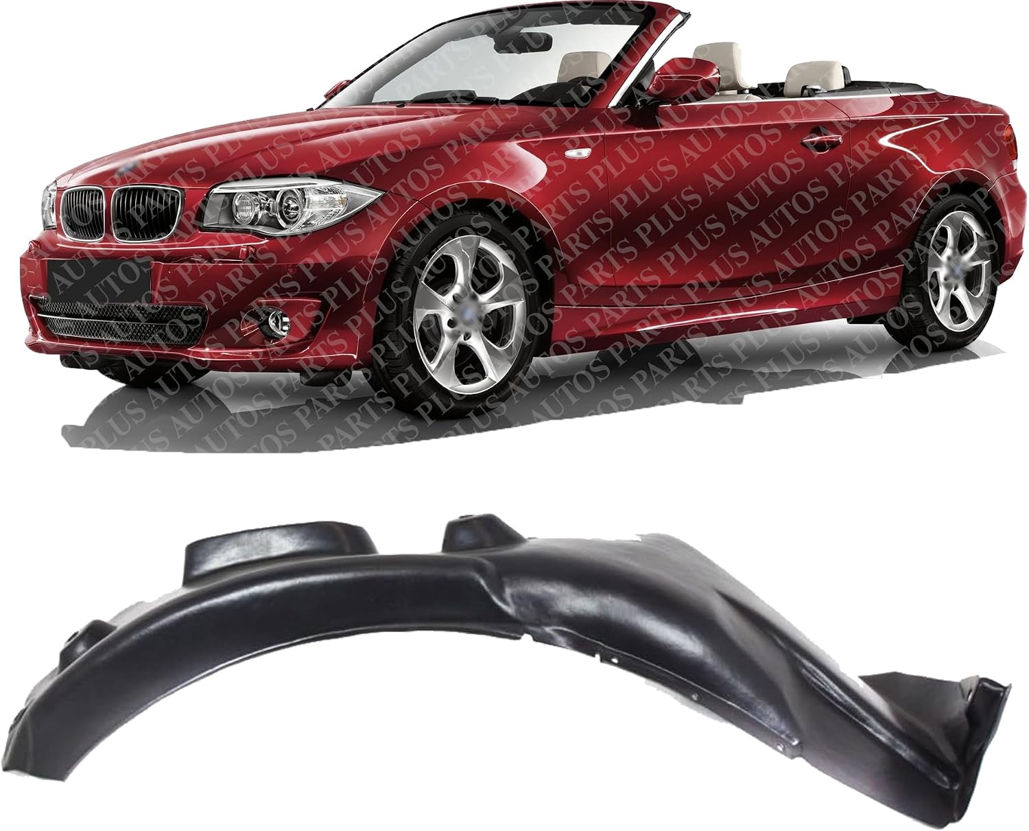 Front Fender Liner Rear Section Left Driver Side Direct Replacement Compatible With 2008-2013 BMW 1-Series BM1248105 51717166243