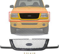 Front Grille Assembly Primed Shell And Painted Dark Gray Mesh Insert Direct Replacement Compatible With 2001-2003 Ford Ranger FO1200395 3L5Z8200BA