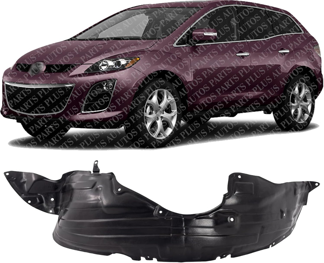 Front Inner Fender Liner Left Driver Side Direct Replacement Compatible With 2010-2012 Mazda CX-7 MA1248147 EH4456140