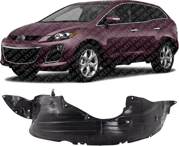 Front Inner Fender Liner Left Driver Side Direct Replacement Compatible With 2010-2012 Mazda CX-7 MA1248147 EH4456140