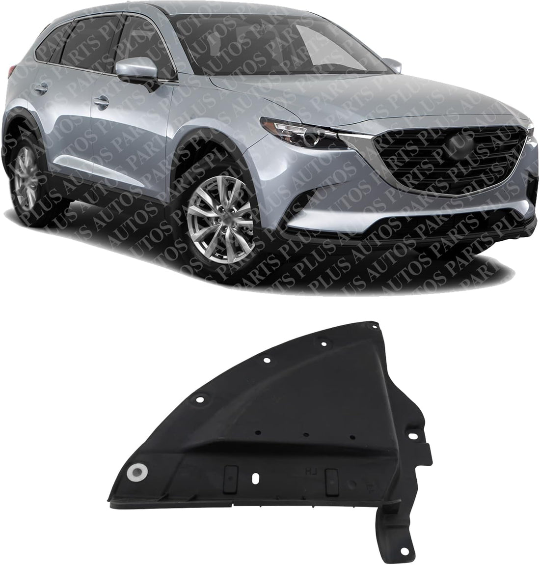 Front Fender Liner Extension Right Passenger Side Direct Replacement Compatible With 2016-2023 Mazda CX-9 MA1251122 TK4856114A