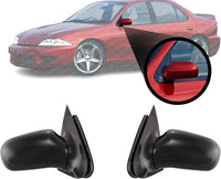 Set Of 2 Front Mirror Manual Adjust Non-Heated Non-Folding Primed Left Driver & Right Passenger Side Direct Replacement Compatible With 1995-2005 Chevrolet Cavalier/Pontiac Sunfire