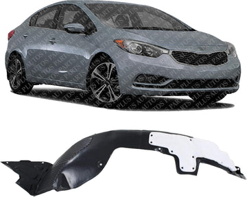 Front Fender Liner Right Passenger Side Direct Replacement Compatible With 2014-2016 Kia Forte / Forte5 KI1249122 86812A7000