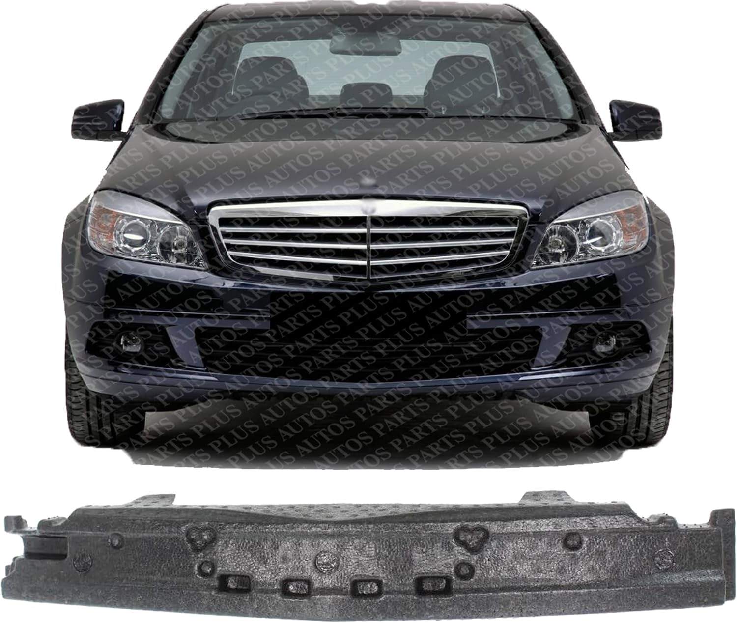 Front Bumper Center Absorber Plastic Direct Replacement Compatible With 2008-2011 Mercedes Benz C-Class MB1070110 2048850437