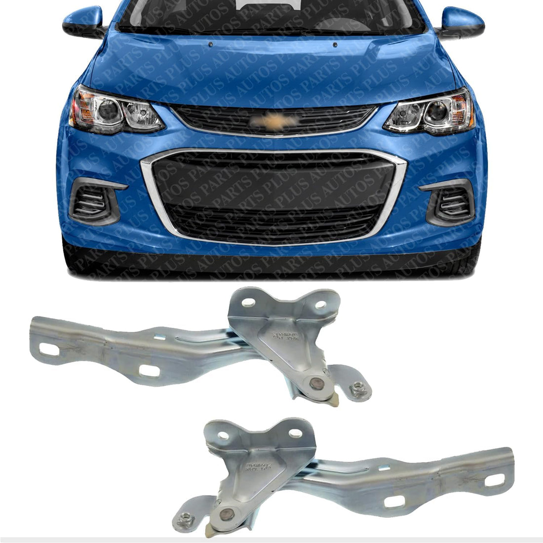 Set Of 2 Front Hood Hinge Steel Left Driver & Right Passenger Side Direct Replacement Compatible With 2012-2020 Chevrolet Sonic GM1236140 GM1236141 95462342 95292251
