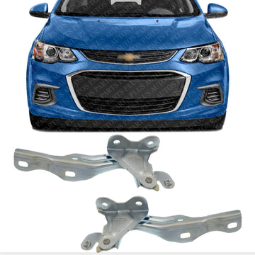 Set Of 2 Front Hood Hinge Steel Left Driver & Right Passenger Side Direct Replacement Compatible With 2012-2020 Chevrolet Sonic GM1236140 GM1236141 95462342 95292251