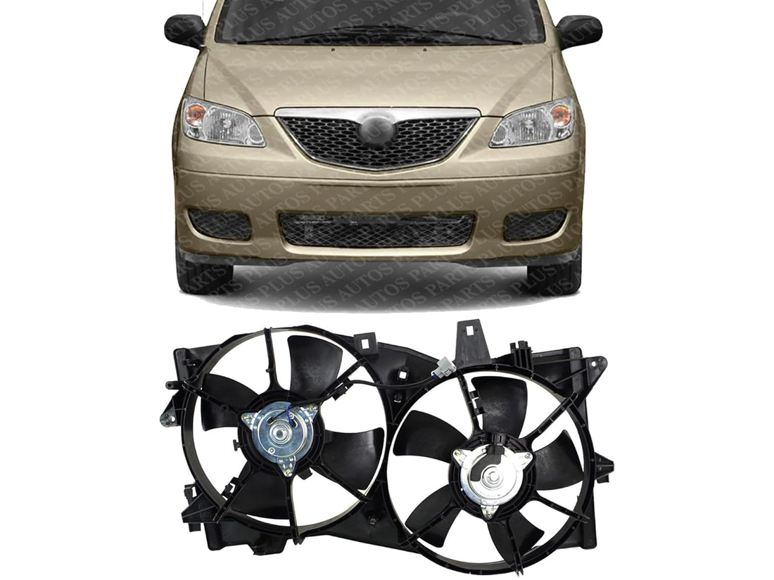 Front Dual Fan Assembly Direct Replacement Compatible with 2002-2006 Mazda MPV MA3115131 AJ5115025B