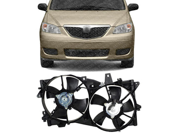 Front Dual Fan Assembly Direct Replacement Compatible with 2002-2006 Mazda MPV MA3115131 AJ5115025B