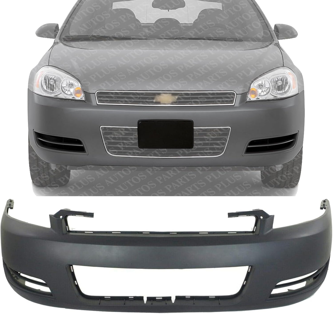 Front Bumper Cover Primed Without Fog Light Holes Direct Replacement Compatible With 2006-2013 Chevrolet Impala / 2014-2016 Limited GM1000763 89025047