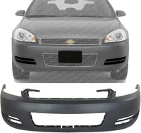 Front Bumper Cover Primed Without Fog Light Holes Direct Replacement Compatible With 2006-2013 Chevrolet Impala / 2014-2016 Limited GM1000763 89025047
