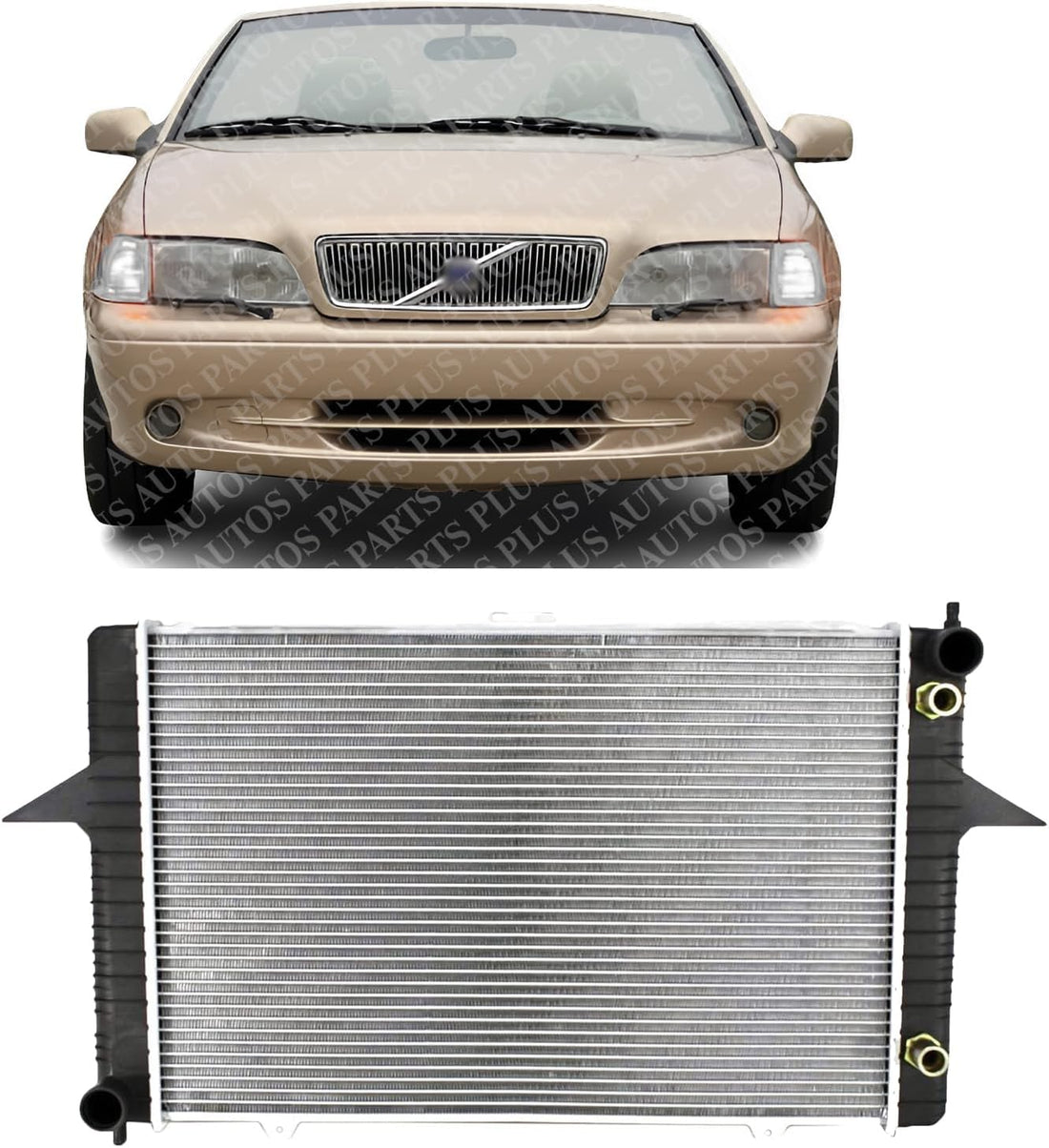 Front Radiator Aluminum Core Direct Replacement Compatible With 1999-2004 Volvo S70 / C70 VO3010104 360000012