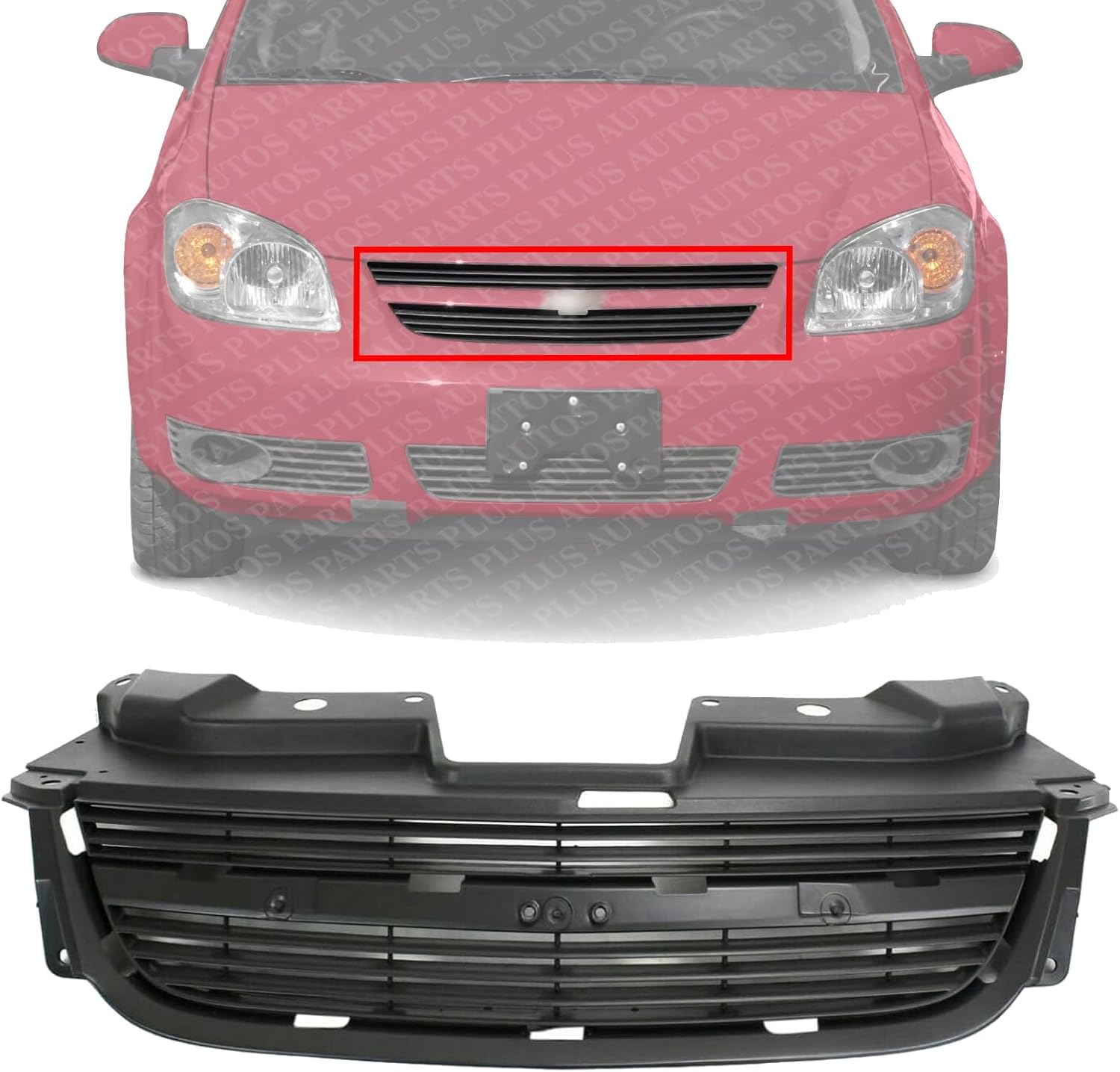 Front Grille Upper Painted Gray Shell And Insert Direct Replacement Compatible With 2005-2010 Chevrolet Cobalt GM1200545 15274493