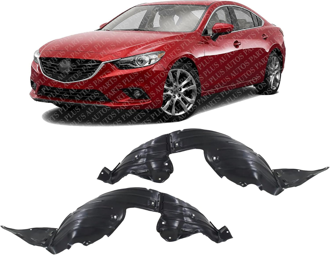 Set Of 2 Front Fender Liner Right Passenger & Left Driver Side Direct Replacement Compatible With 2014-2017 Mazda 6 MA1249143 MA1248143 GHP956130G GHP956130K GHP956140G GHP956140J