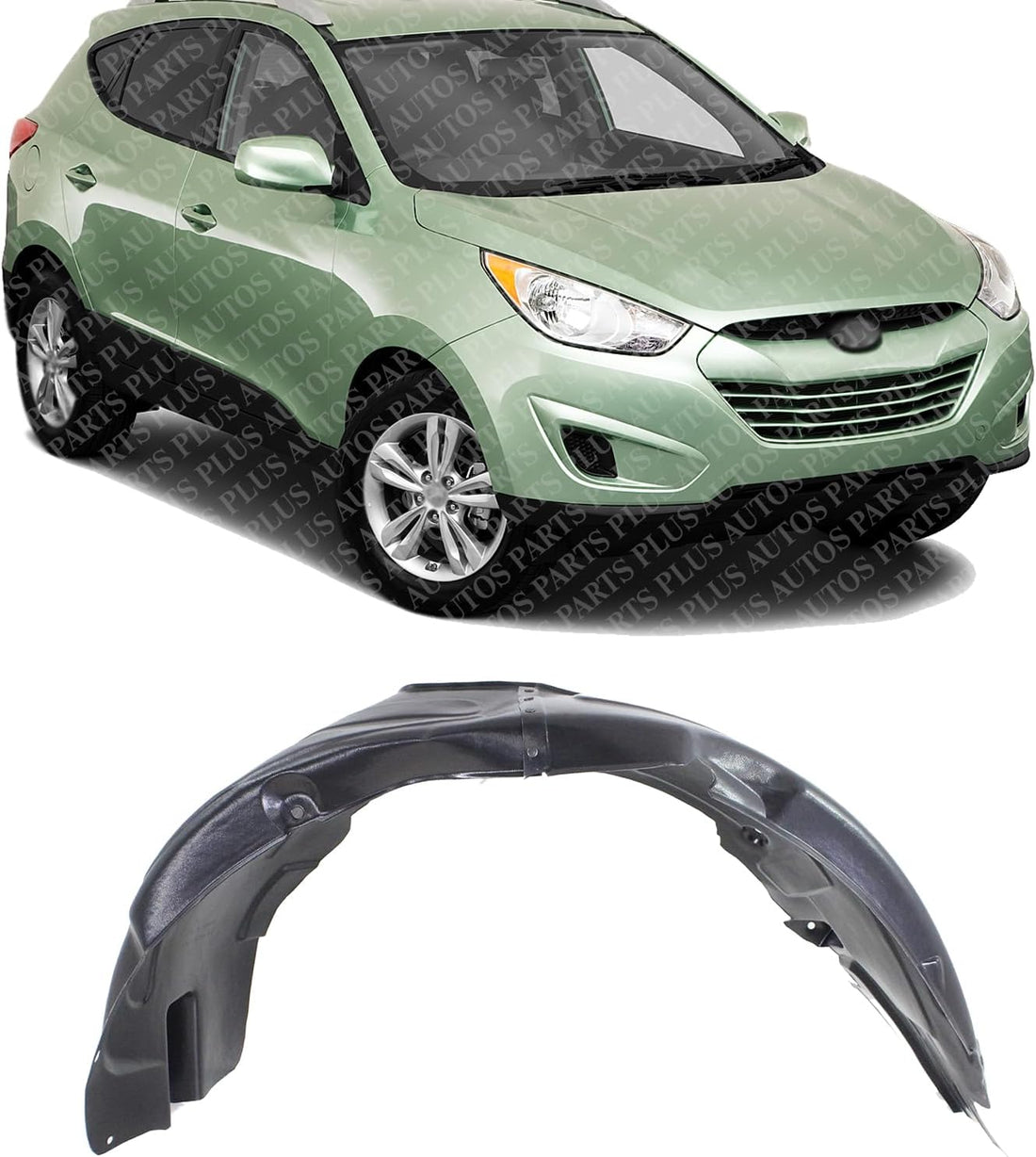Front Fender Liner Right Passenger Side Direct Replacement Compatible With 2010-2013 Hyundai Tucson HY1249121 868122S001