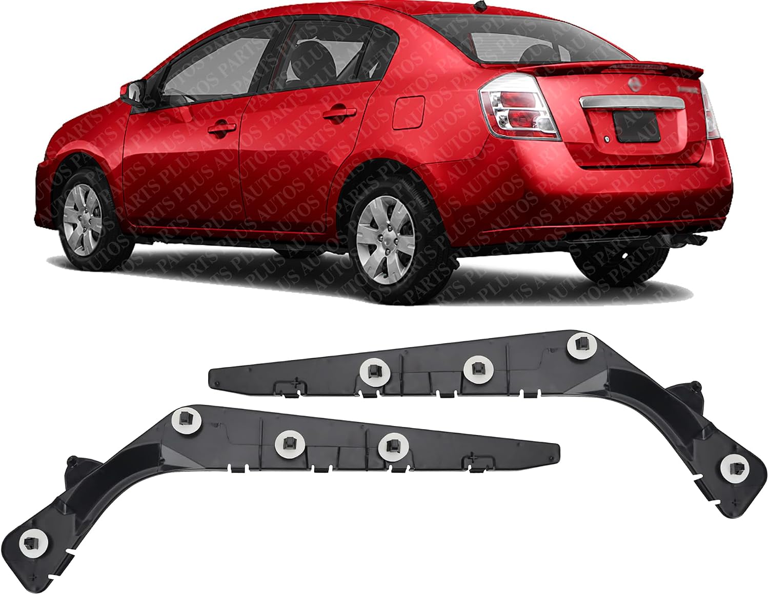 Set Of 2 Rear Bumper Stay Bracket Plastic Right Passenger & Left Driver Side Direct Replacement Compatible With 2007-2012 Nissan Sentra NI1167111 NI1166111 85220ET00A 85221ET00A