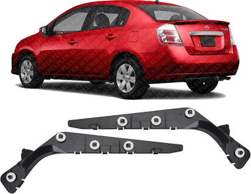 Set Of 2 Rear Bumper Stay Bracket Plastic Right Passenger & Left Driver Side Direct Replacement Compatible With 2007-2012 Nissan Sentra NI1167111 NI1166111 85220ET00A 85221ET00A