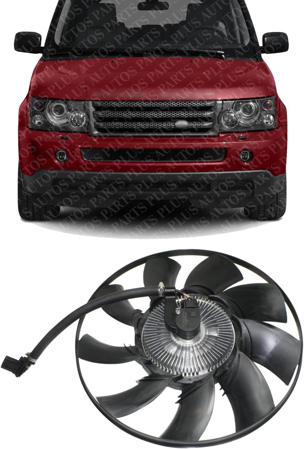 Front Clutch Radiator Cooling Fan Direct Replacement Compatible With 2006-2009 Land Rover Range Rover LR025955