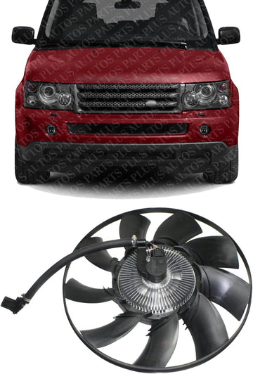 Front Clutch Radiator Cooling Fan Direct Replacement Compatible With 2006-2009 Land Rover Range Rover LR025955