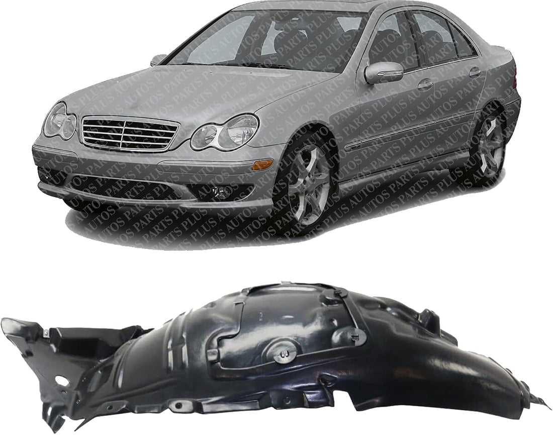 Front Fender Liner Rear Section Left Driver Side Direct Replacement Compatible With 2001-2007 Mercedes Benz C-Class MB1248108 2038841122
