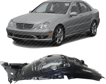 Front Fender Liner Rear Section Left Driver Side Direct Replacement Compatible With 2001-2007 Mercedes Benz C-Class MB1248108 2038841122