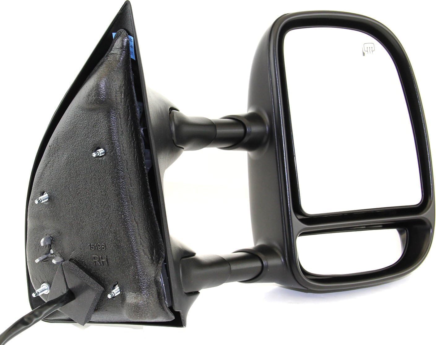 Front Power Towing Mirror Manual Folding Textured Right Passenger Side Direct Replacement Compatible With 1999-2007 Ford F-Series Super Duty / 2000-2005 Excursion 5C3Z17682EAA-PFM