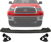 Front Bumper Upper Cover Primed + Support Brackets Left Driver & Right Passenger Side Direct Replacement Compatible With 2007-2013 Toyota Tundra TO1014100 TO1067170 TO1066170