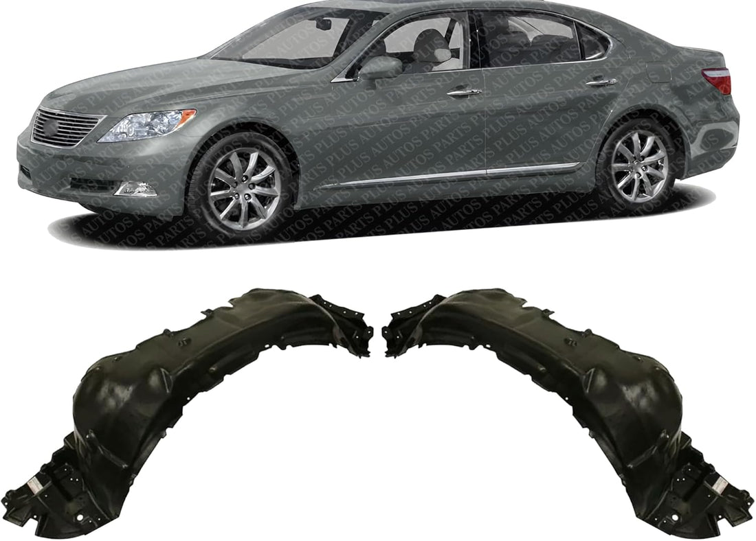 Set Of 2 Front Fender Liner Left Driver & Right Passenger Side Direct Replacement Compatible With 2007-2009 Lexus LS460 / LS600H LX1249105 LX1248105 5380550050 5380650050
