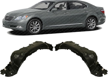 Set Of 2 Front Fender Liner Left Driver & Right Passenger Side Direct Replacement Compatible With 2007-2009 Lexus LS460 / LS600H LX1249105 LX1248105 5380550050 5380650050