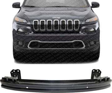Front Bumper Reinforcement Steel With Tow Hook Holes Direct Replacement Compatible With 2014-2018 Jeep Cherokee CH1006228 68140499AA