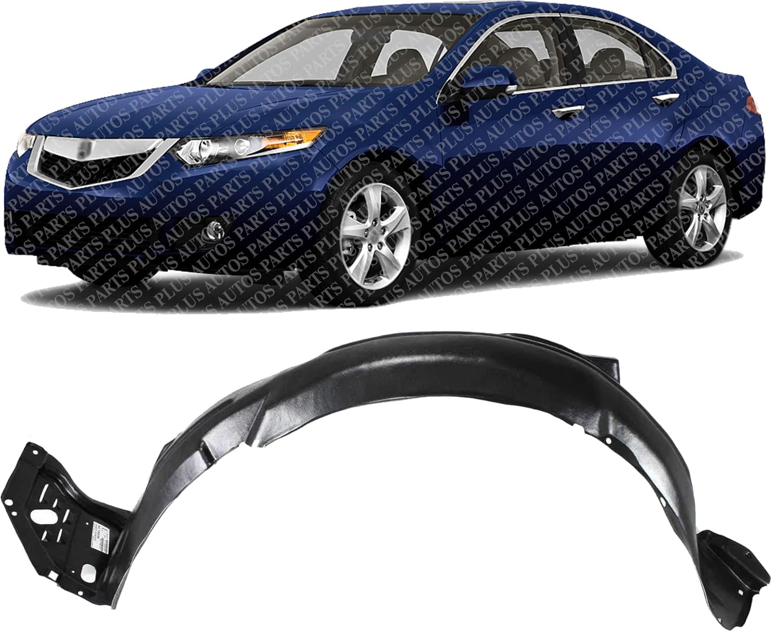 Front Fender Liner Left Driver Side Direct Replacement Compatible With 2009-2014 Acura TSX AC1248124 74150TL2A10