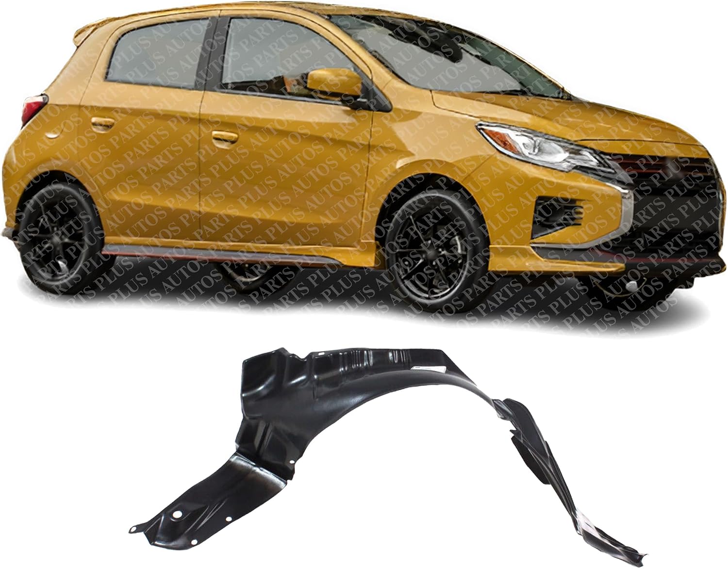 Front Fender Liner Right Passenger Side Direct Replacement Compatible With 1997-2002 Mitsubishi Mirage MI1249101 MR241358