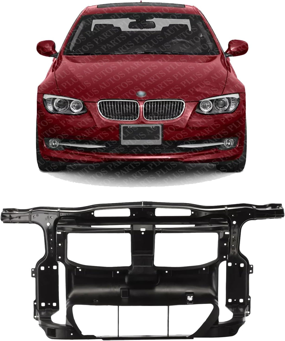 Front Radiator Support Assembly Plastic With Steel Direct Replacement Compatible With 2006-2013 BMW 3-Series BM1225125 51647058594