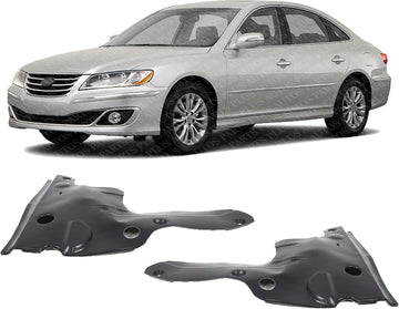 Set Of 2 Front Engine Splash Shield Under Cover Left Driver & Right Passenger Side Direct Replacement Compatible With 2008-2011 Hyundai Azera HY1228158 HY1228120 291203K530 291303K300