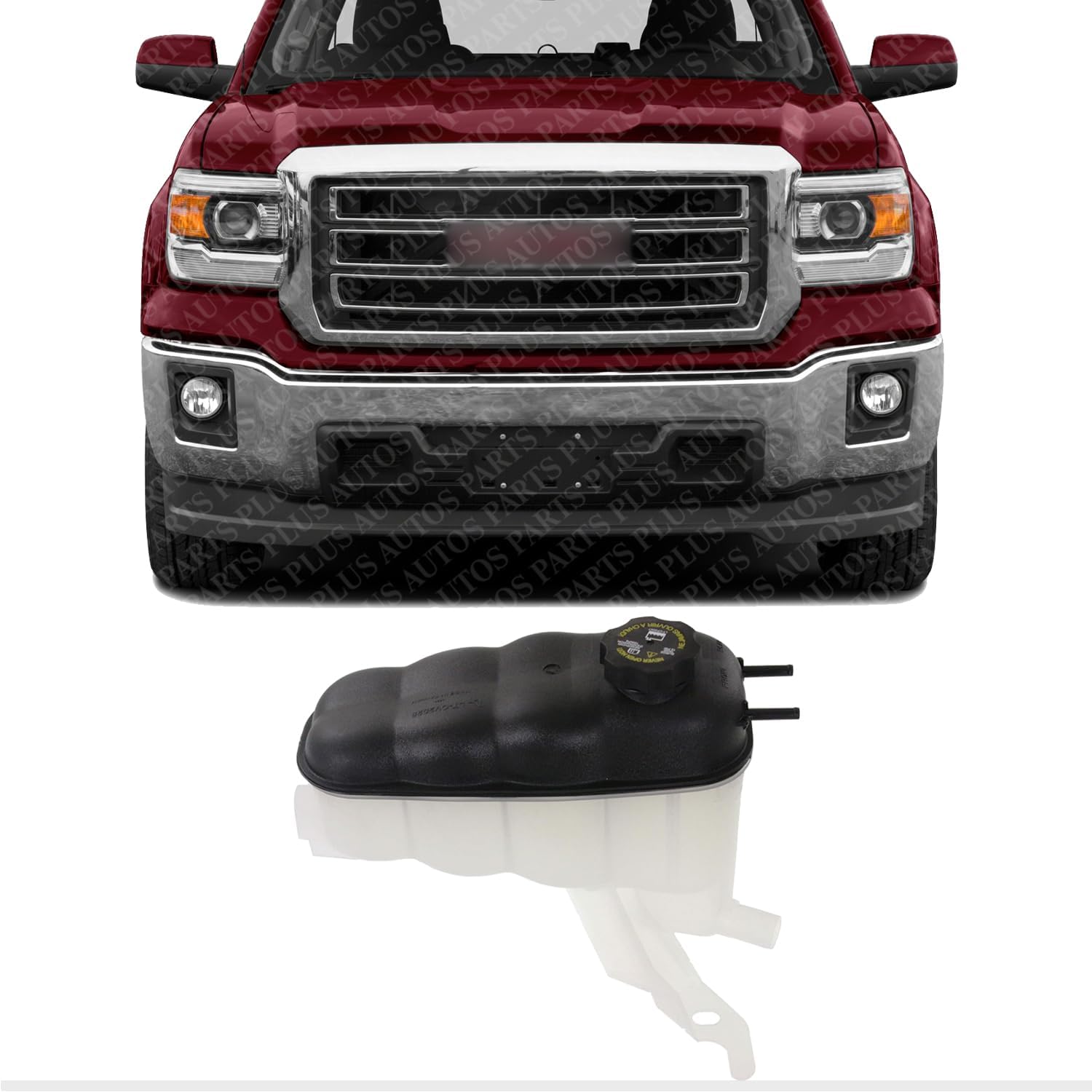 Front Coolant Reservoir Tank With Cap Direct Replacement Compatible With 2014-2018 Chevrolet Silverado / GMC Sierra 1500 GM3014134 84368362-PFM 22856231-PFM