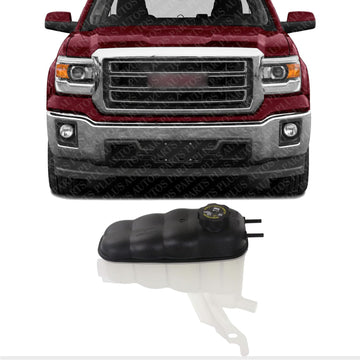 Front Coolant Reservoir Tank With Cap Direct Replacement Compatible With 2014-2018 Chevrolet Silverado / GMC Sierra 1500 GM3014134 84368362-PFM 22856231-PFM