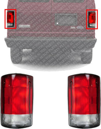 Set Of 2 Tail Light Lens And Housing Right Passenger & Left Driver Side Direct Replacement Compatible With 1995-2014 Ford E-Series / 2000-2005 Excursion FO2801114 FO2800114