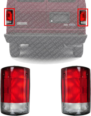 Set Of 2 Tail Light Lens And Housing Right Passenger & Left Driver Side Direct Replacement Compatible With 1995-2014 Ford E-Series / 2000-2005 Excursion FO2801114 FO2800114