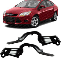 Set of 2 Front Hood Hinge Assembly Steel Left Driver & Right Passenger Side Direct Replacement Compatible with 2013-2016 Ford Escape / 2012-2018 Ford Focus FO1236152 FO1236153