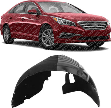 Front Fender Liner Right Passenger Side Direct Replacement Compatible With 2015-2017 Hyundai Sonata HY1249154 86812C2000
