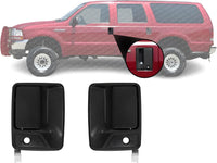 Set of 2 Front Exterior Door Handle Textured Black Left Driver & Right Passenger Side Direct Replacement Compatible with 1999-2016 Ford F-Series Super Duty / 2000-2005 Excursion