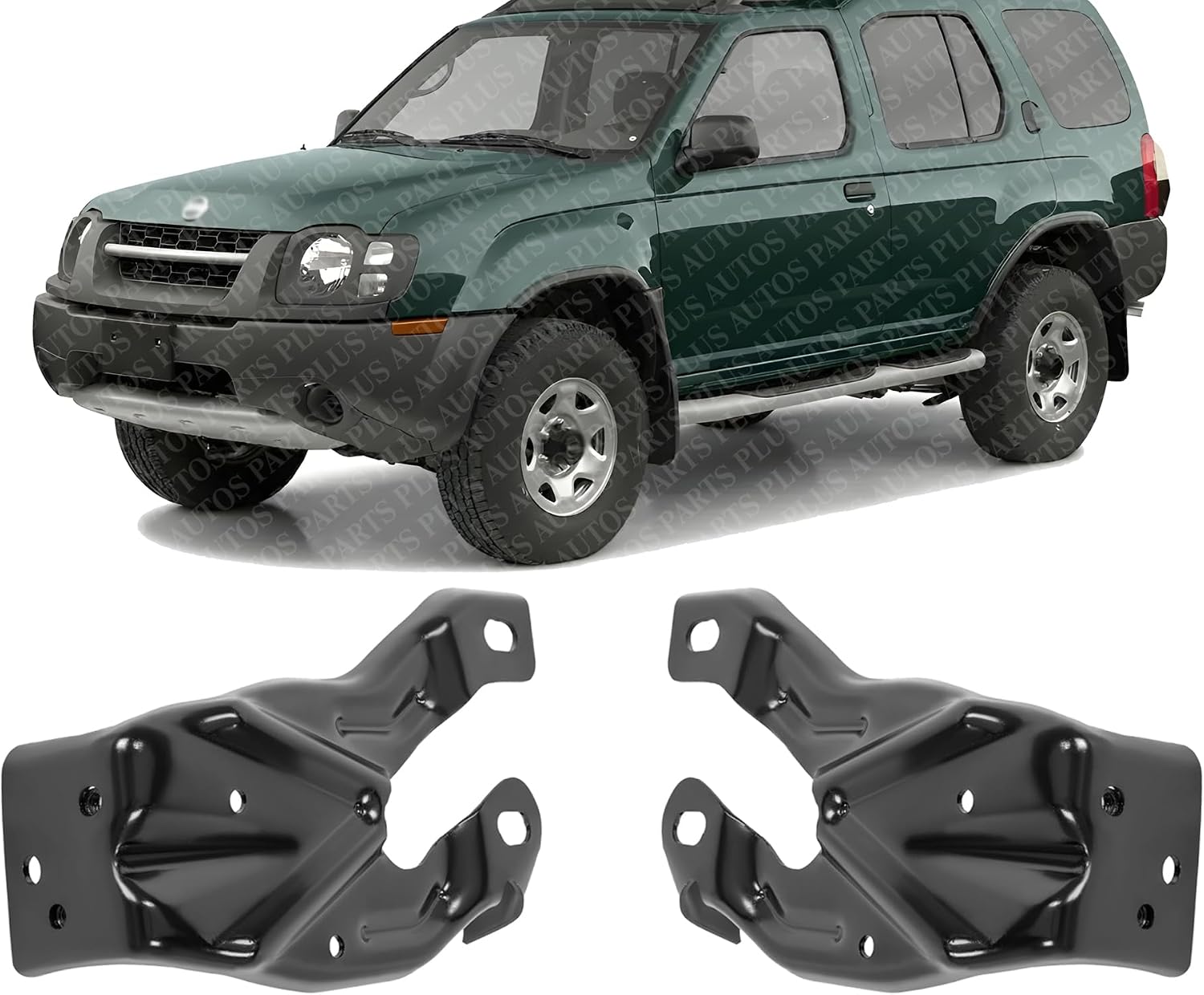 Set Of 2 Front Bumper Mounting Bracket Steel Right Passenger & Left Driver Side Direct Replacement Compatible With 2000-2004 Nissan Xterra / 1998-2004 Frontier NI1067115 NI1066115