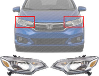 Set Of 2 Headlight Assembly Halogen Left Driver & Right Passenger Side Direct Replacement Compatible With 2015-2017 Honda Fit HO2503160 HO2502160 33100T5AA01 33150T5AA01