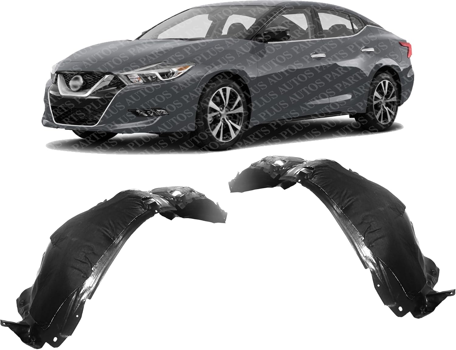 Set Of 2 Front Fender Liner Right Passenger & Left Driver Side Direct Replacement Compatible With 2016-2023 Nissan Maxima NI1249159 NI1248159 638404RA1D-PFM 638434RA1D-PFM