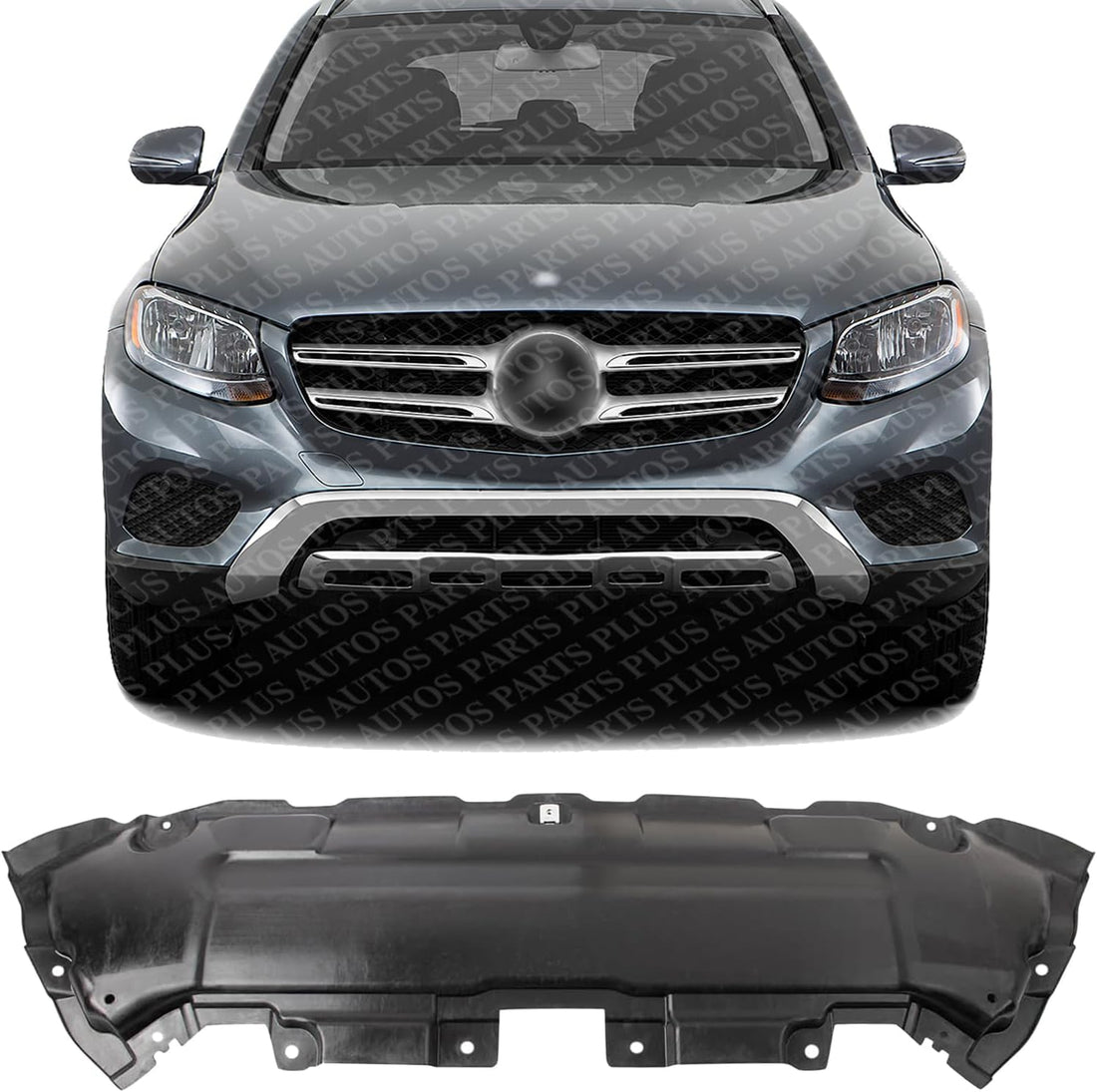 Front Engine Splash Shield Under Cover Plastic Direct Replacement Compatible with 2016-2022 Mercedes Benz GLC300 / GLC43 MB1228171 253524093064