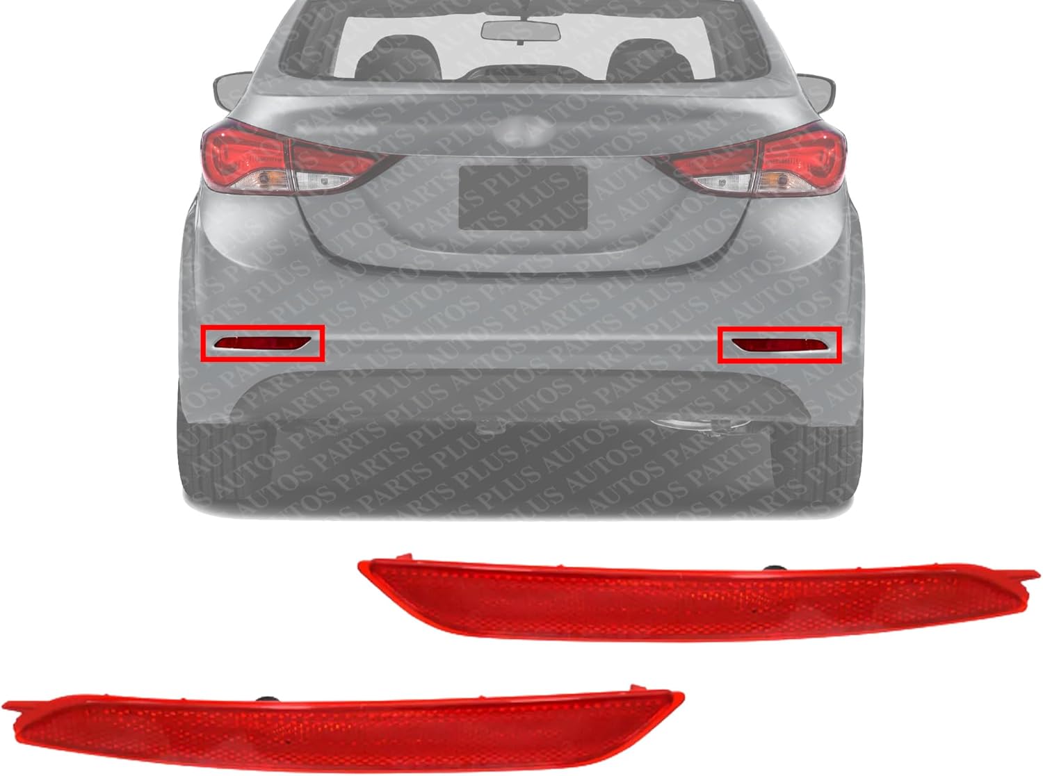 Set Of 2 Rear Bumper Reflector Left Driver & Right Passenger Side Direct Replacement Compatible With 2014-2016 Hyundai Elantra HY1185114 HY1184114 924063X200 924053X200