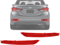 Set Of 2 Rear Bumper Reflector Left Driver & Right Passenger Side Direct Replacement Compatible With 2014-2016 Hyundai Elantra HY1185114 HY1184114 924063X200 924053X200